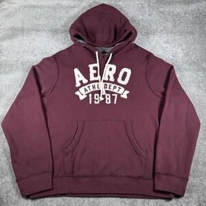 Aeropostale Hoodie Men's XL Burgundy '87 Logo Athleisure Comfortable Aero